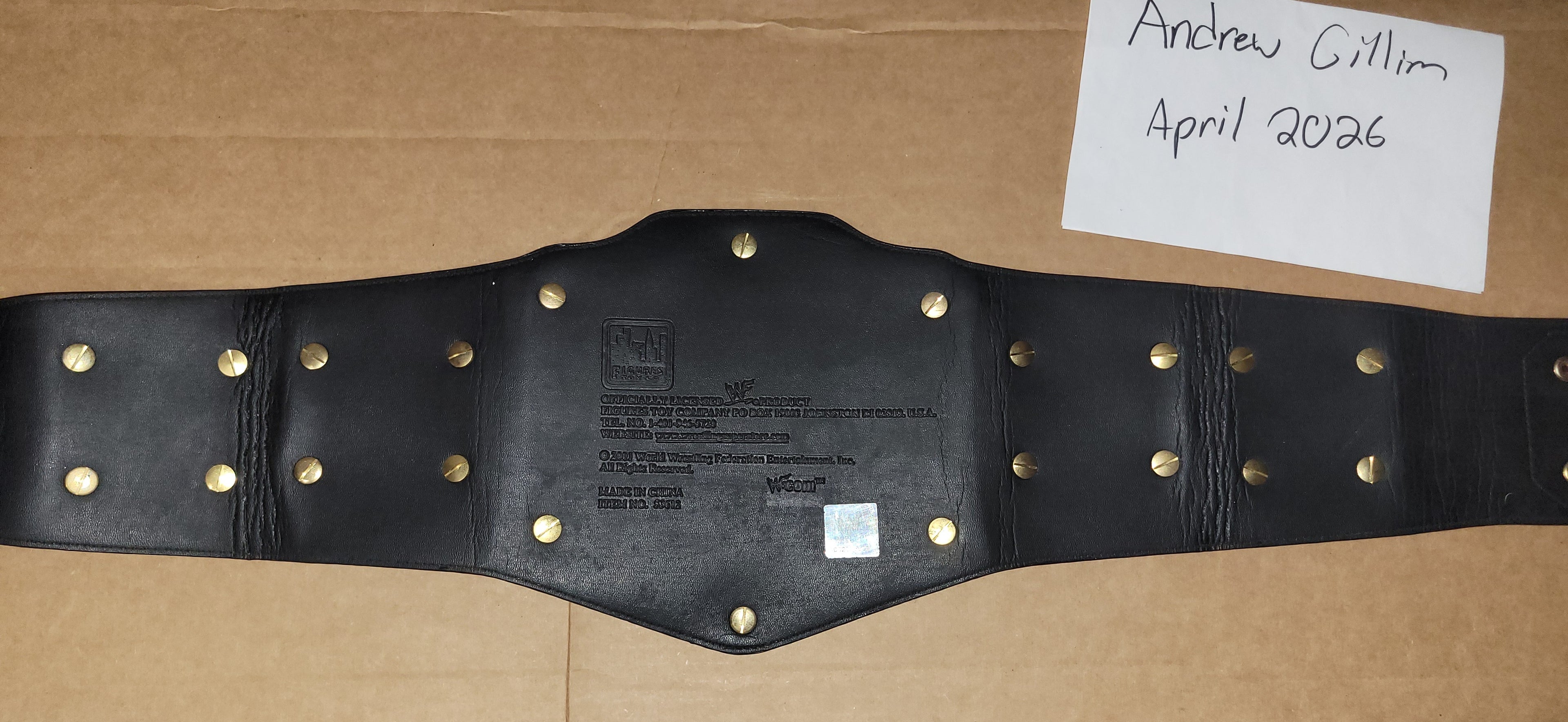 Official 2001 Figs Inc WWF Light Heavyweight Replica Title Belt