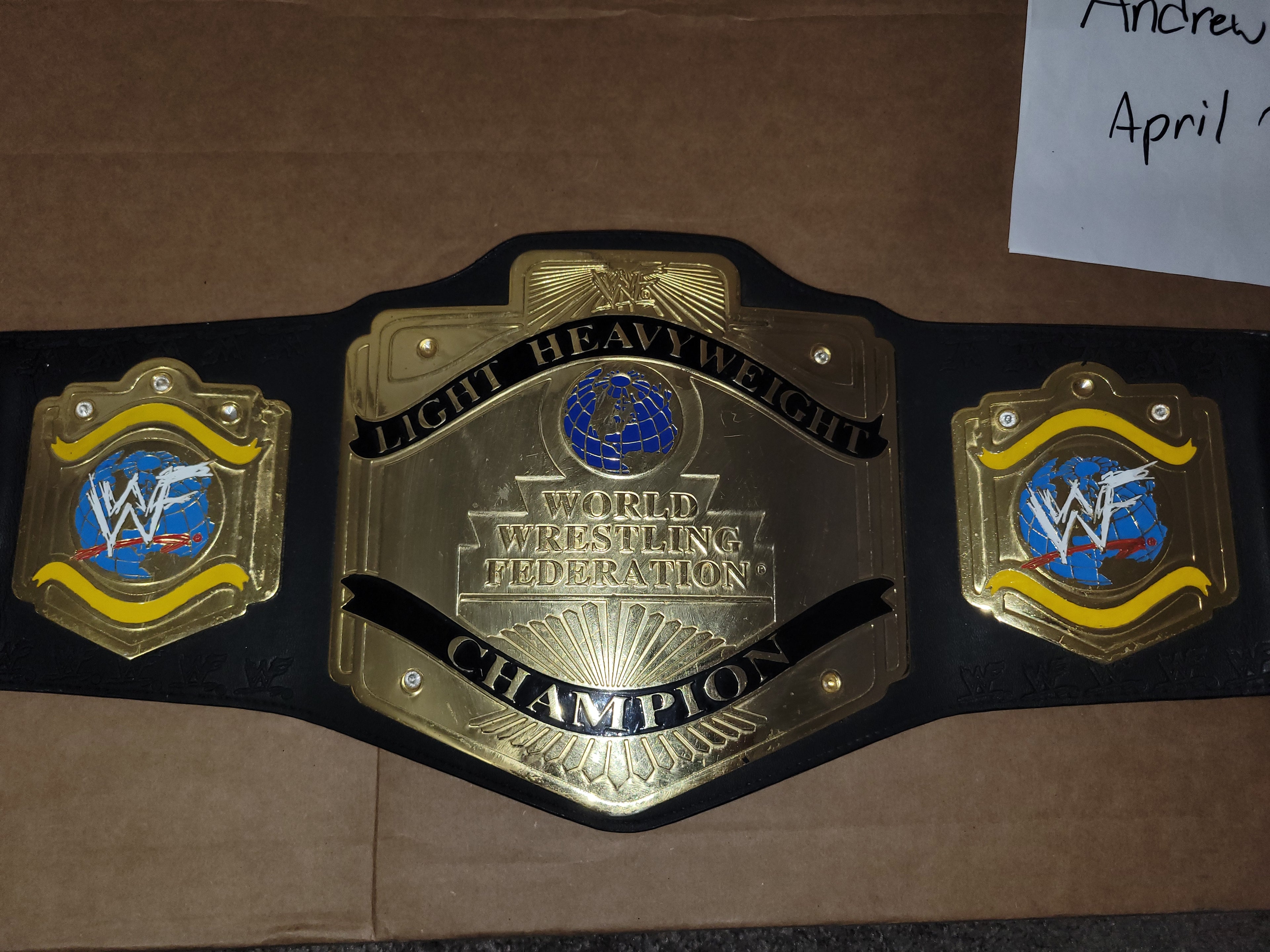 Official 2001 Figs Inc WWF Light Heavyweight Replica Title Belt