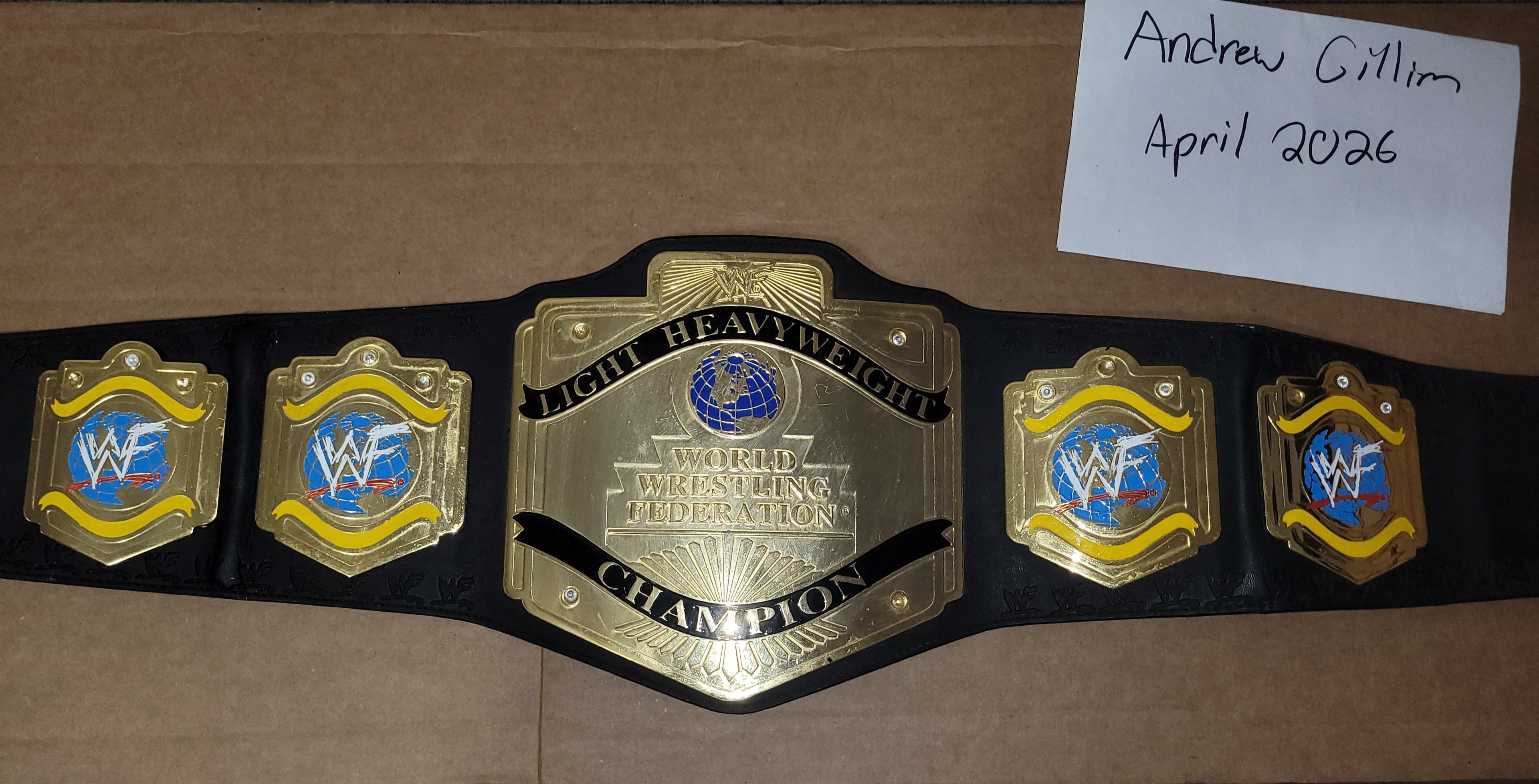 Official 2001 Figs Inc WWF Light Heavyweight Replica Title Belt