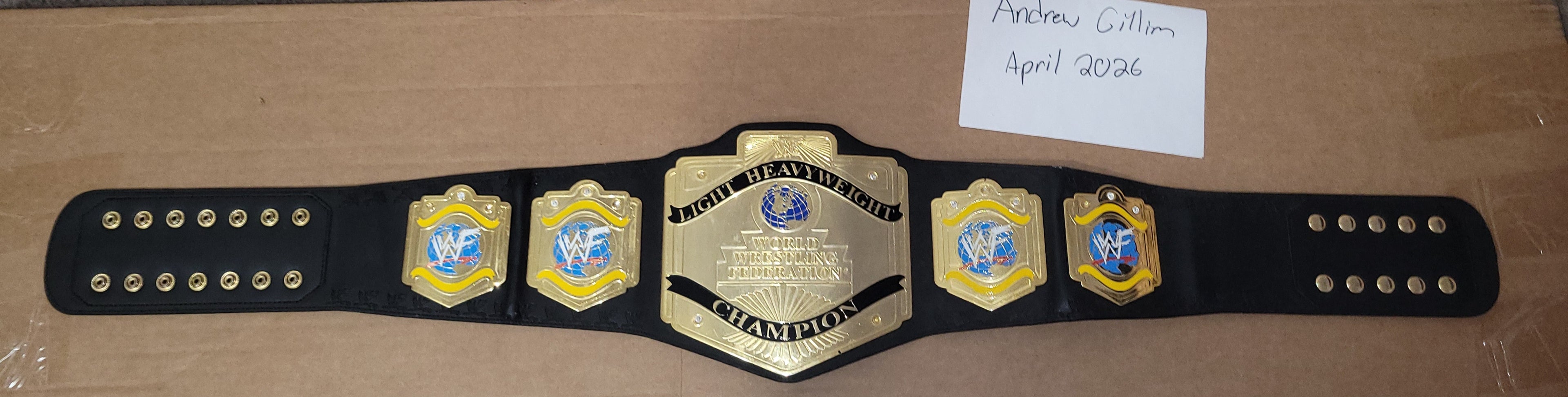 Official 2001 Figs Inc WWF Light Heavyweight Replica Title Belt